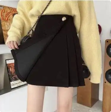 Y2K Button Short Pleated Skirt