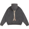 2000s Dark Skeleton Zip Up Hoodie