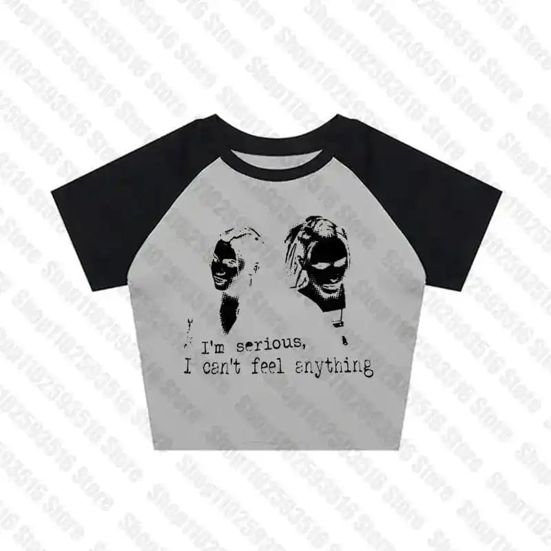 2 Tones Baby Tee Y2K