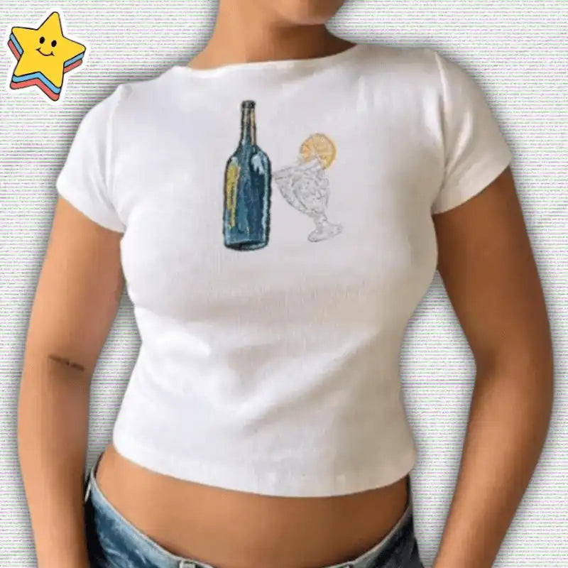 Fruit Prints Cropped T-Shirts Y2K