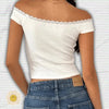 Off The Shoulder White Crop Top