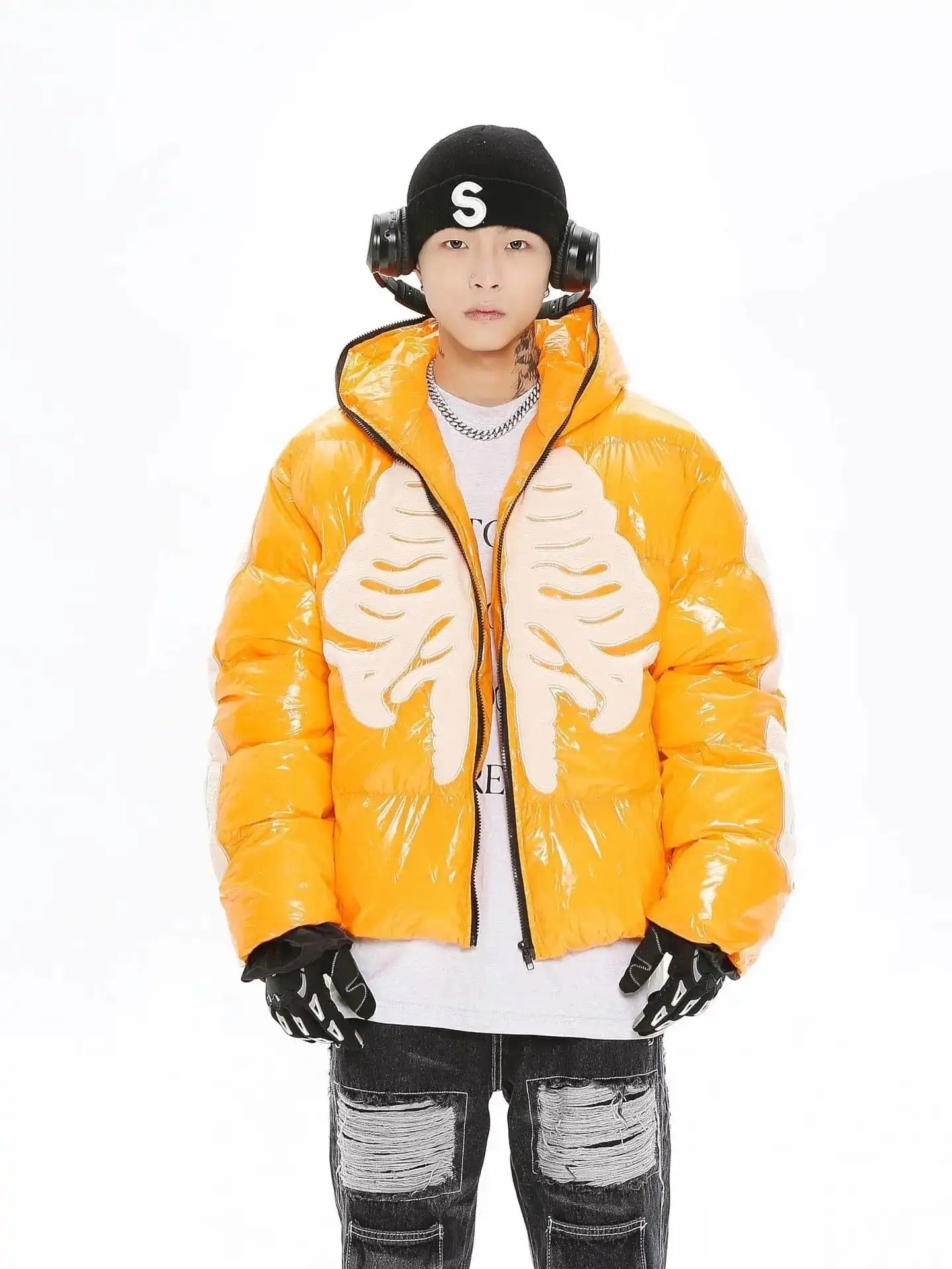 Skeleton Zip Up Hoodie Y2K