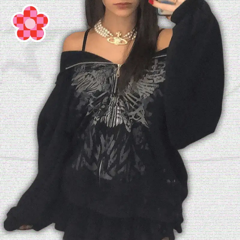 Women's Y2K Vintage Zip Up Hoodies