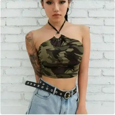 Y2K Cammo Crop Top
