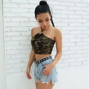 Y2K Cammo Crop Top