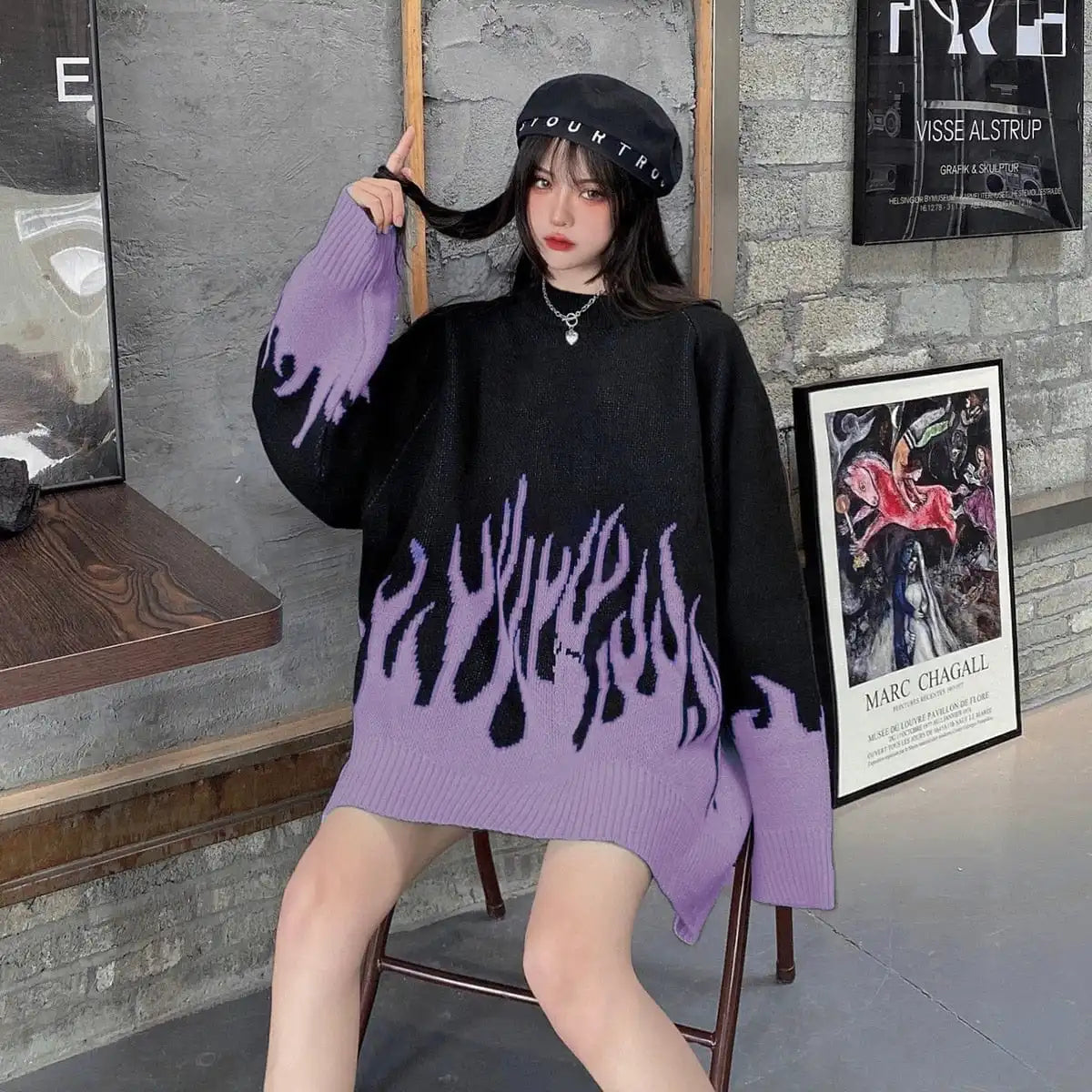 Y2K Flame Knit Sweater