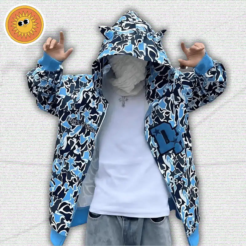 Y2K Full ZIp Camo Hoodie