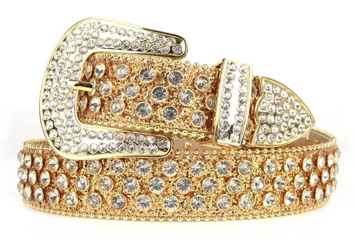 Y2K Gold Rhinestone Belt