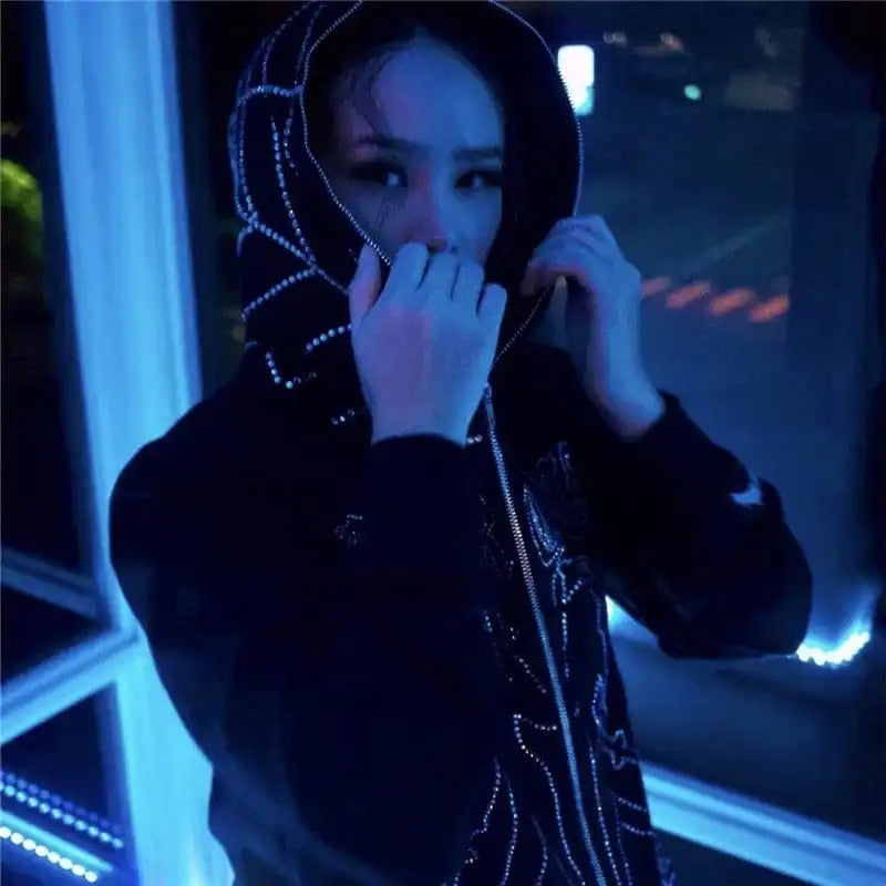 Y2K Grunge Rhinestone Jacket