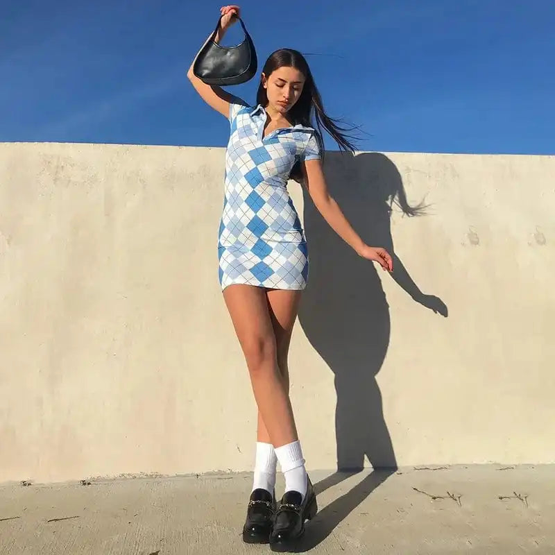 Y2K Plaid Dress
