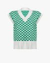 Y2K Plaid Knit Vest