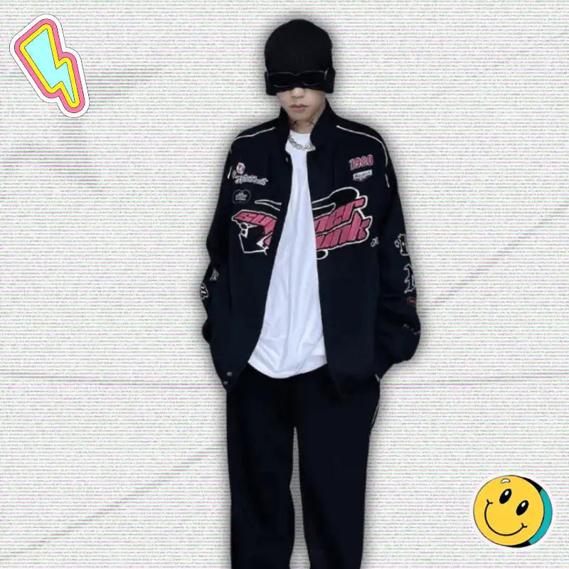 Y2K Plus Size Varsity Jacket