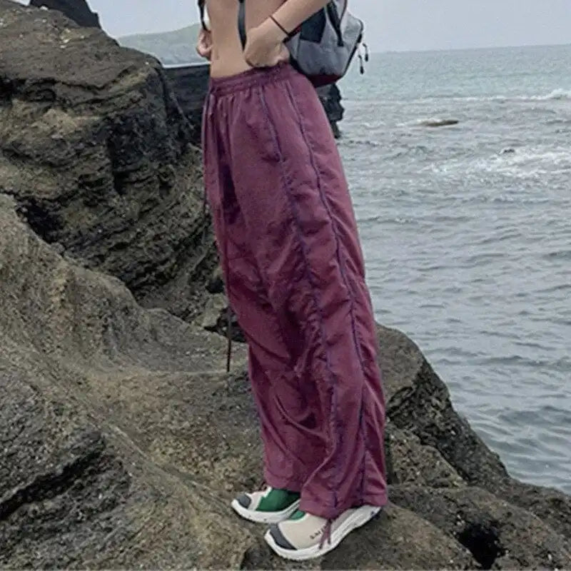 Y2K Purple Track Pants
