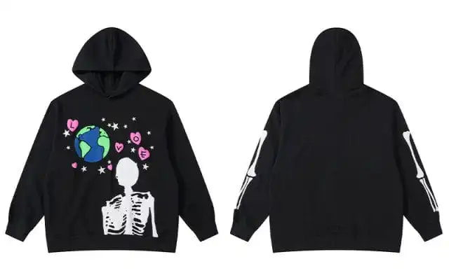 Y2K Skeleton Vintage Hoodie