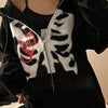 Y2K Skeleton Zipped Hoodie