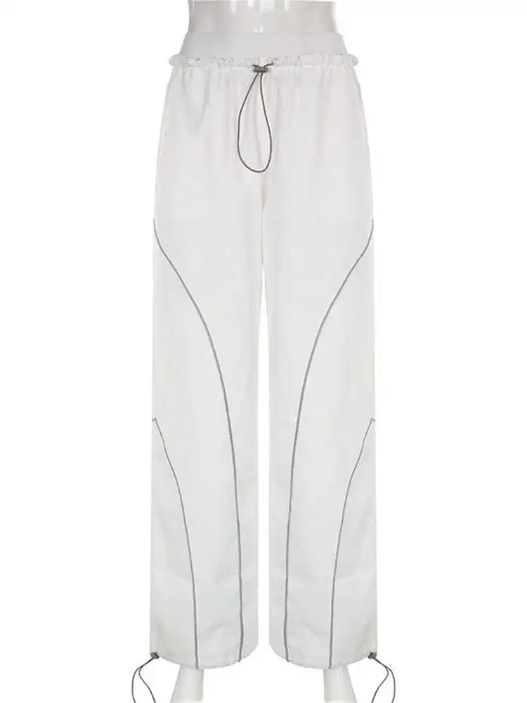 Y2K White Track Pants