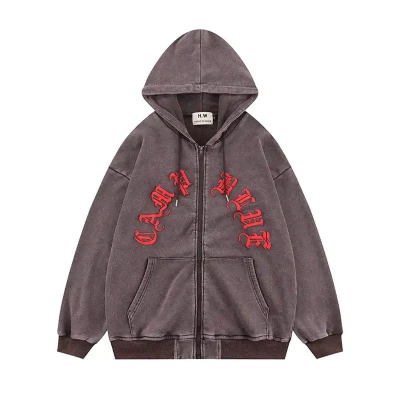 Y2K Zip Up Hoodie Mens