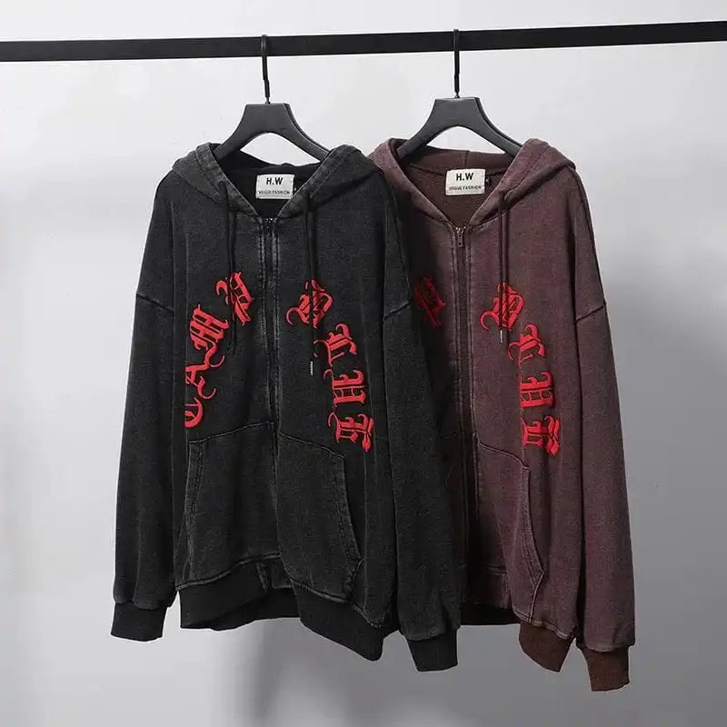 Y2K Zip Up Hoodie Mens
