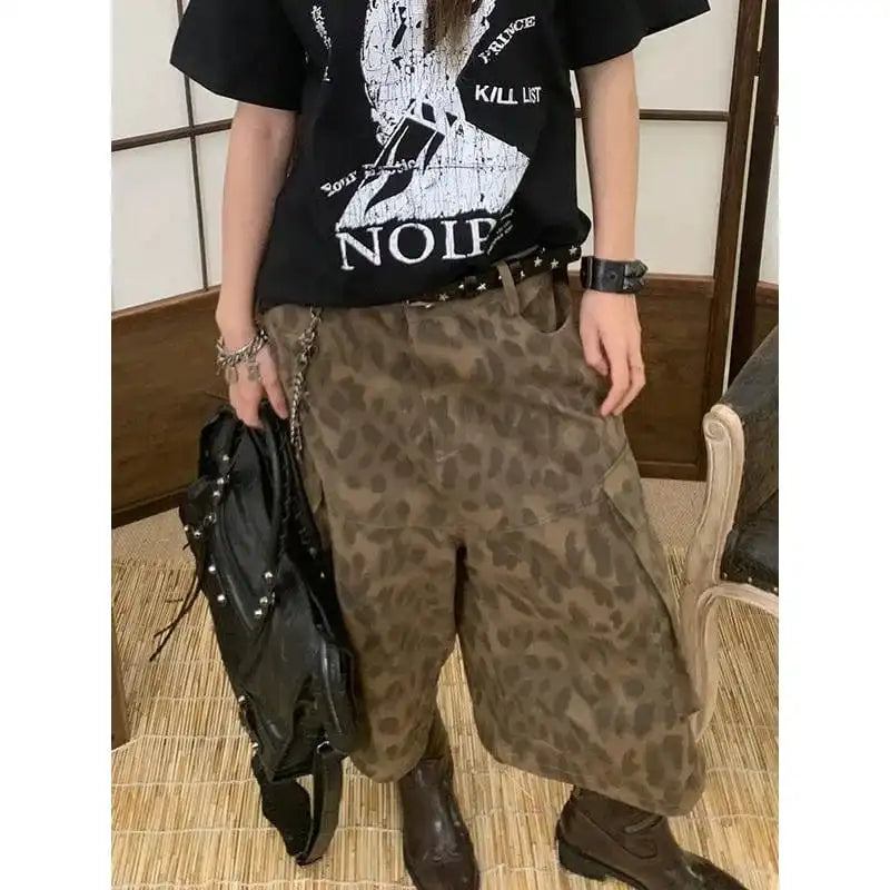 Y2k Leopard Print Shorts